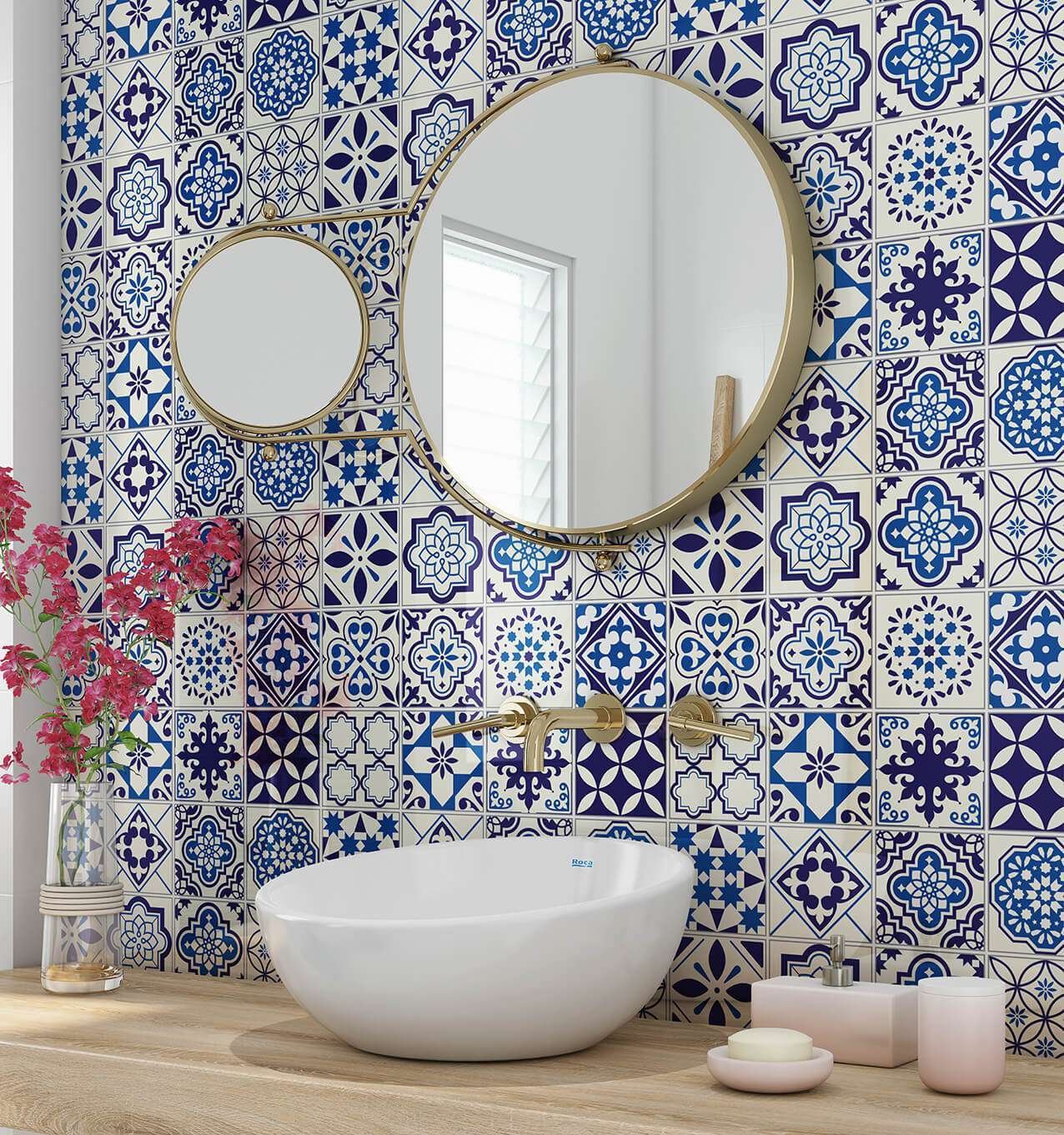 paradise tile installation white and blue bathroom tile installation